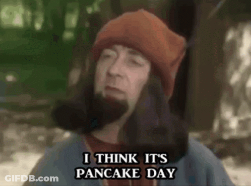 Man With Beard And Beanie Says I Think It's Pancake Day GIF