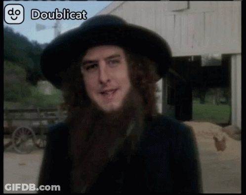 Man With Beard And Black Doublicat Hat GIF