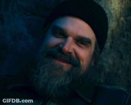 Man With Beard And Black Hat Looking At Camera GIF