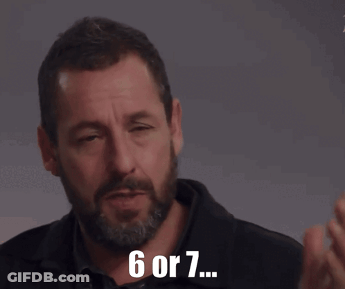 Man With Beard And Black Shirt Says 6 Or 7 GIF