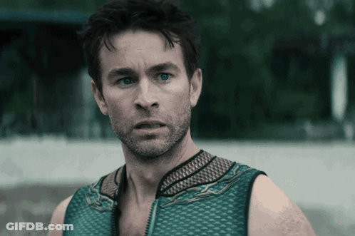 Man With Beard And Blue Eyes In Blue Tank Top GIF