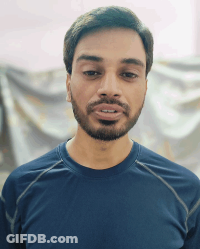 Man With Beard And Blue Shirt GIF