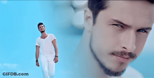Man With Beard And Blue Vest GIF