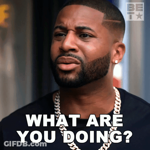 Man With Beard And Chain Says What Are You Doing GIF