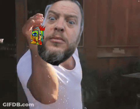 Man With Beard And Colorful Face Paint GIF