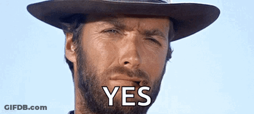 Man With Beard And Cowboy Hat Says Yes GIF