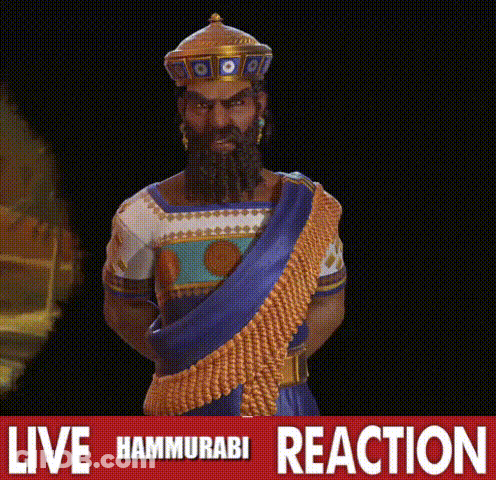 Man With Beard And Crown In Front Of Hammurabi Reaction Sign GIF