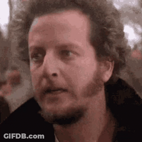 Man With Beard And Curly Hair Looking At Camera GIF