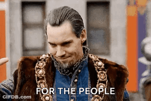 Man With Beard And Fur Vest Saying For The People GIF