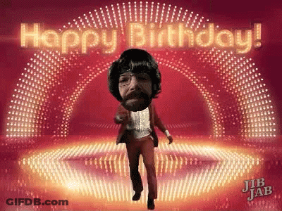 Man With Beard And Glasses Dancing Happy Birthday GIF