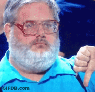 Man With Beard And Glasses Giving Thumbs Down GIF