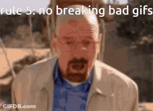 Man With Beard And Glasses In Front Of Rule 5 No Breaking Bad GIFs Sign GIF