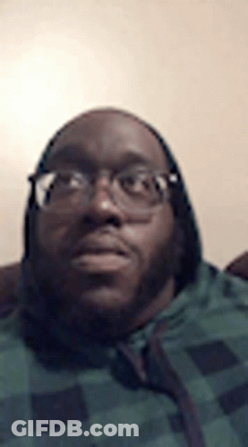 Man With Beard And Glasses In Plaid Shirt And Hoodie GIF