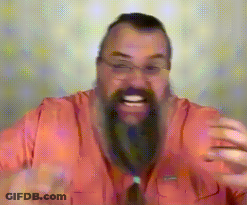 Man With Beard And Glasses In Red Shirt GIF