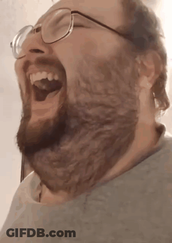 Man With Beard And Glasses Laughing GIF