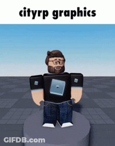 Man With Beard And Glasses On Pedestal Cityrp Graphics GIF