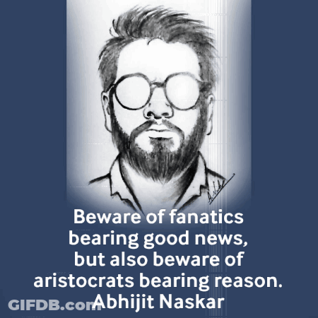 Man With Beard And Glasses Quote By Abhijit Naskar GIF