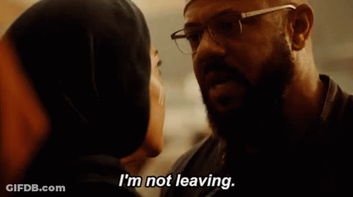 Man With Beard And Glasses Talking To Woman In Hijab GIF