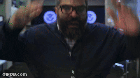 Man With Beard And Glasses Waving GIF