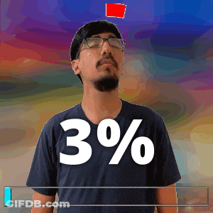 Man With Beard And Glasses Wearing 3% Shirt GIF