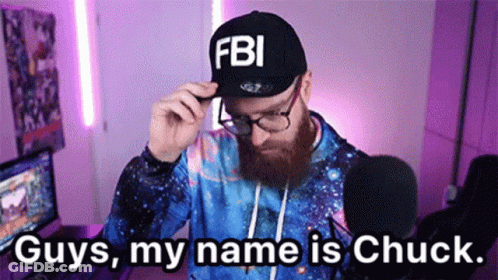 Man With Beard And Glasses Wearing FBI Hat GIF