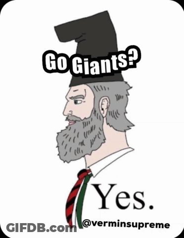 Man With Beard And Go Giants Hat GIF