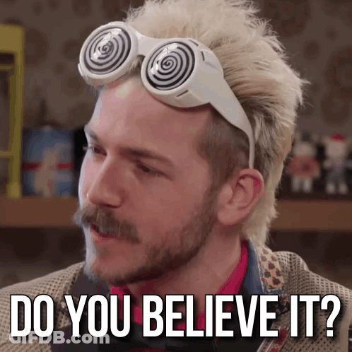 Man With Beard And Goggles Says Do You Believe It GIF