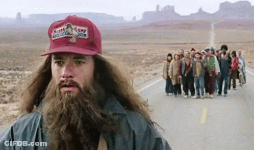 Man With Beard And Gump Hat GIF