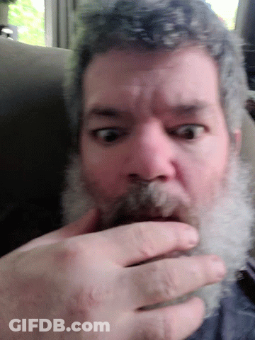 Man With Beard And Hand On Face GIF