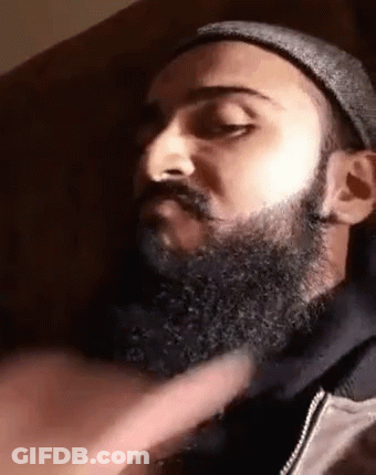 Man With Beard And Hat Eyes Closed On Couch GIF