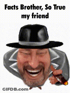 Man With Beard And Hat Holding Cigar Laughing GIF