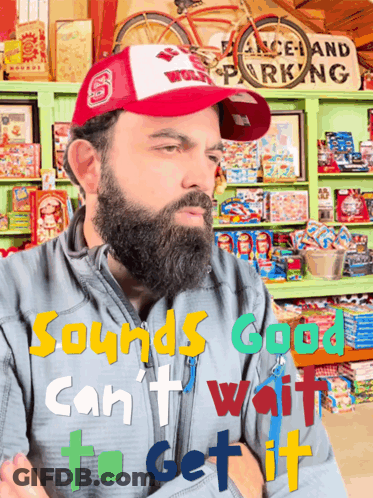 Man With Beard And Hat Saying Sounds Good GIF