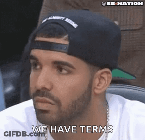 Man With Beard And Hat Saying We Have Terms GIF