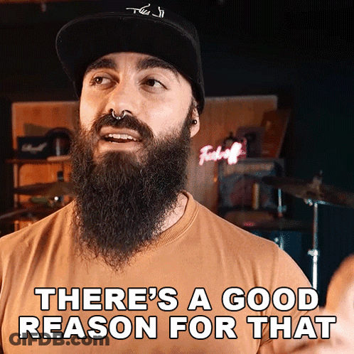 Man With Beard And Hat Says Good Reason For That GIF