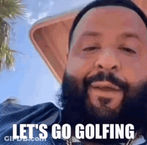 Man With Beard And Hat Says Let's Go Golfing GIF