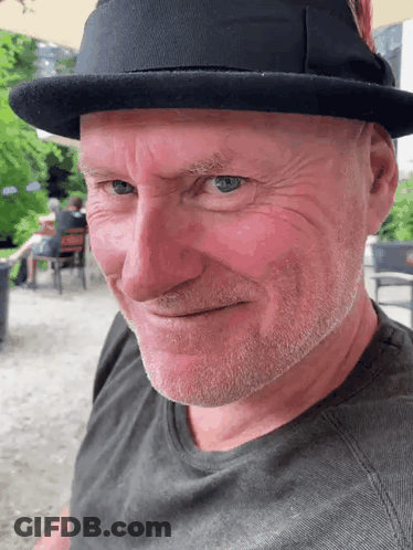 Man With Beard And Hat Smiling GIF