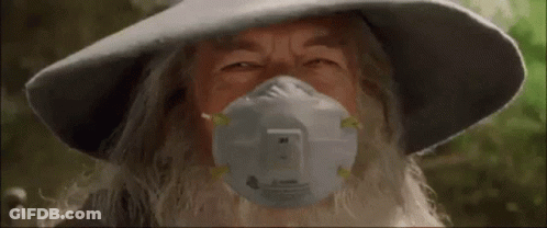 Man With Beard And Hat Wearing Mask GIF