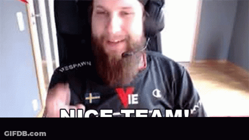 Man With Beard And Headphones Saying Nice Team GIF