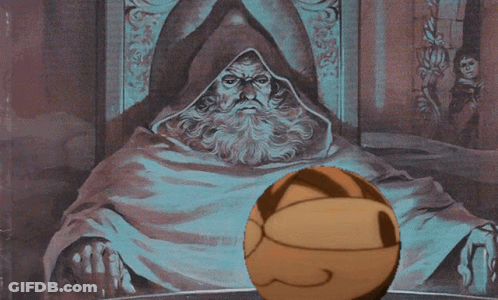 Man With Beard And Hooded Cloak Letter P GIF