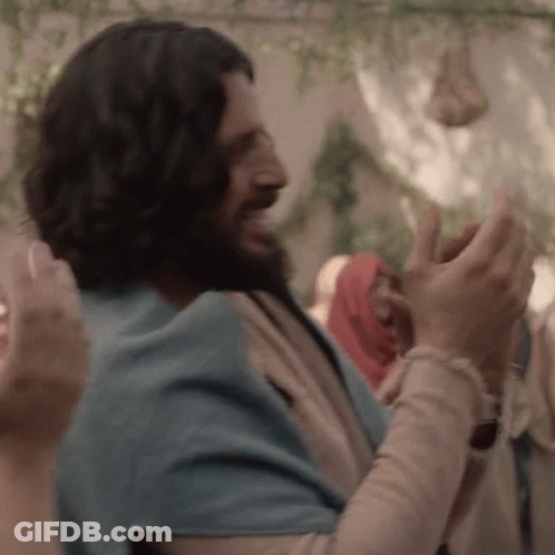 Man With Beard And Long Hair Clapping In Crowd GIF