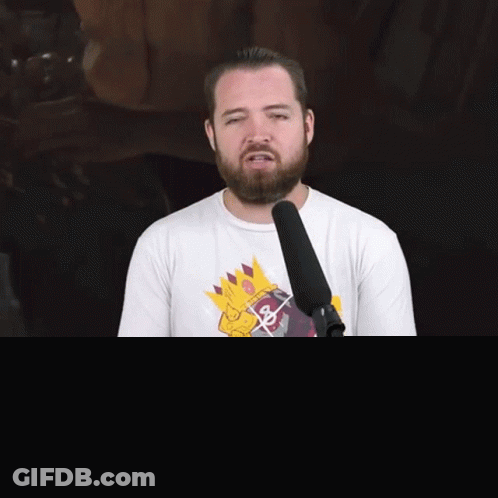Man With Beard And Lunatic Shirt GIF