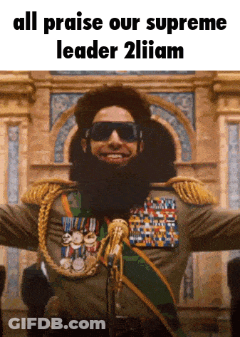 Man With Beard And Medals Saying All Praise Our Supreme Leader GIF