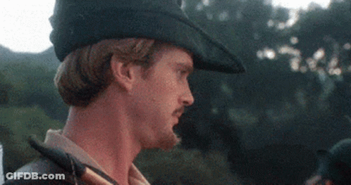 Man With Beard And Mustache Holding Sword GIF