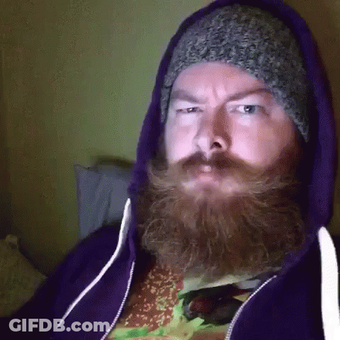 Man With Beard And Mustache In Hoodie And Hat GIF