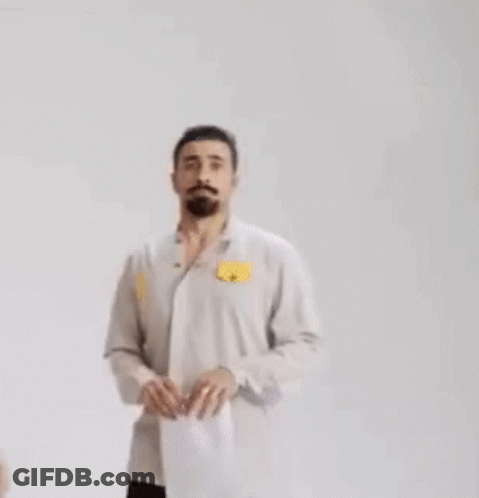 Man With Beard And Mustache In White Shirt GIF