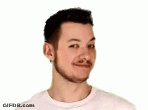 Man With Beard And Mustache In White T-Shirt GIF