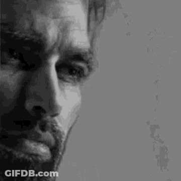 Man With Beard And Mustache Looking Down GIF