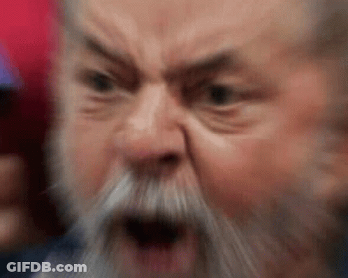 Man With Beard And Mustache Making Angry Face GIF