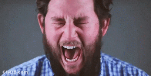 Man With Beard And Mustache Screaming GIF