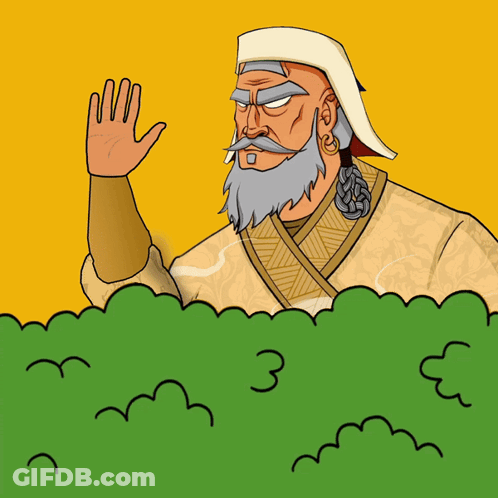 Man With Beard And Mustache Waving GIF